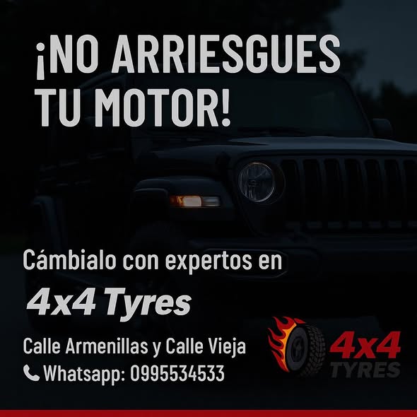 Campaña original de 4x4 Tyres: no arriesgues tu motor, cámbialo con expertos