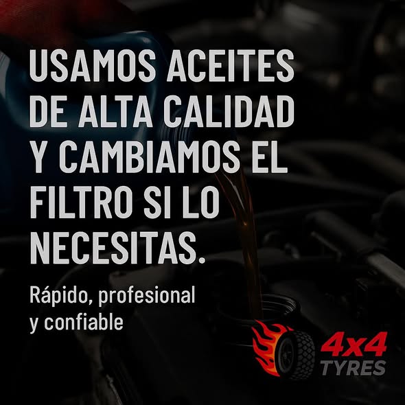 Usamos aceites de alta calidad y cambiamos el filtro si lo necesitas