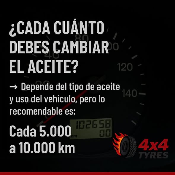 Guía de 4x4 Tyres sobre intervalos de cambio de aceite